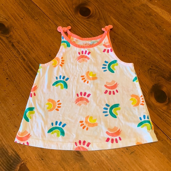 Cat & Jack White Rainbow Tank Top Size 4T